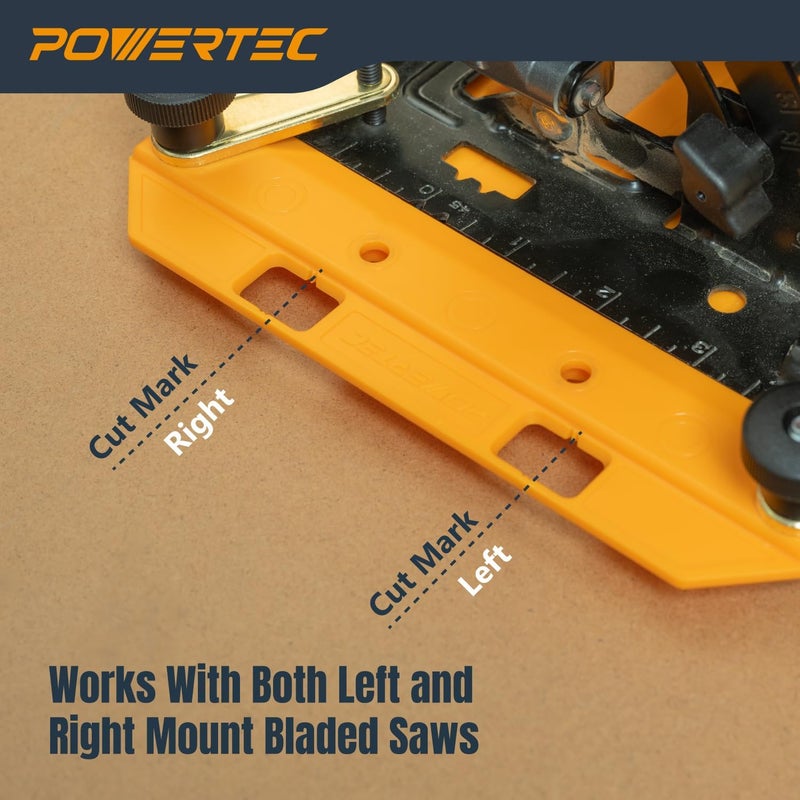 POWERTEC 53 Inch Circular Saw Track Guide Rail System – Precision Rip-Cut and Cross-Cut Guide for Sheet Goods, Plywood, Panels, and DIY Woodworking (72094) - Image 4